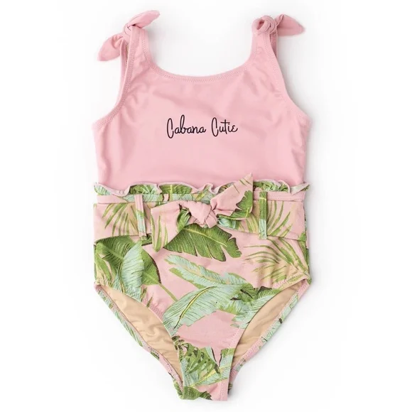 NWT Shade Critters Cabana Palms Girls Swimsuit - Picture 5 of 6
